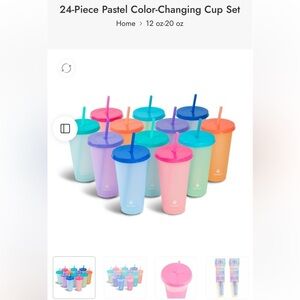 NIB 24-ct Never Opened Manna Color Changing Tumbler Pastel